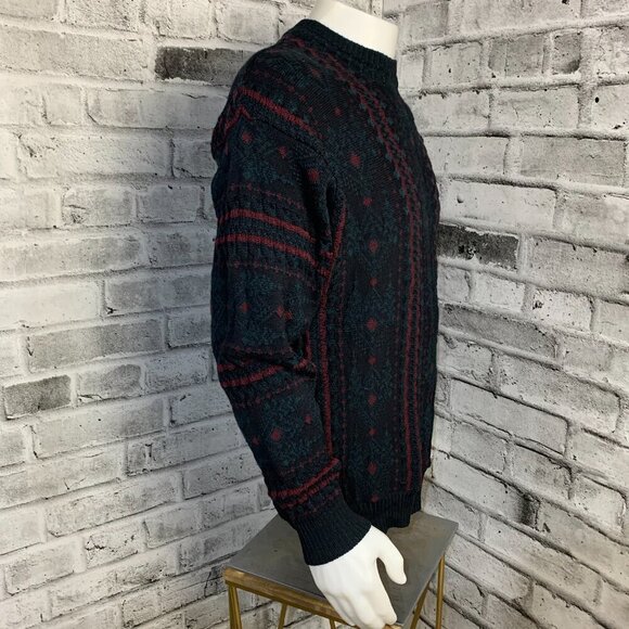 Vintage 90s Tundra Merino Wool Grandpa Dad Sweater Retro Crewneck Pullover - Picture 3 of 10